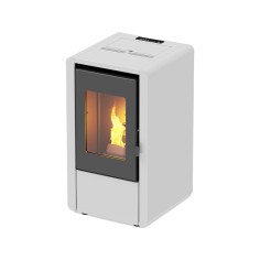 Stufa a pellet 7.0 kw smart bianca foco amg