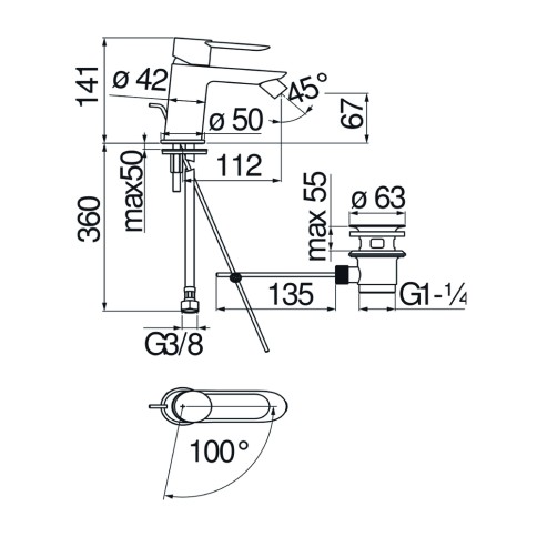 Miscelatore rubinetto bidet sand nobili