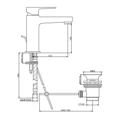 Miscelatore rubinetto lavabo khuga gaboli