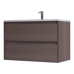 Base sospesa 2 cassetti senza lavabo vanessa 80 cm noce