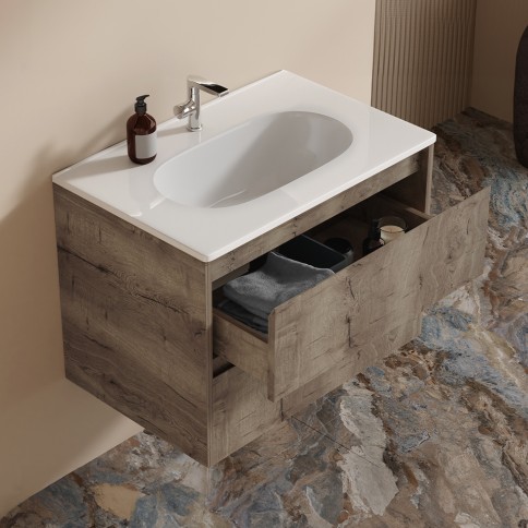 Base sospesa 2 cassetti senza lavabo megan 90 cm terra venato