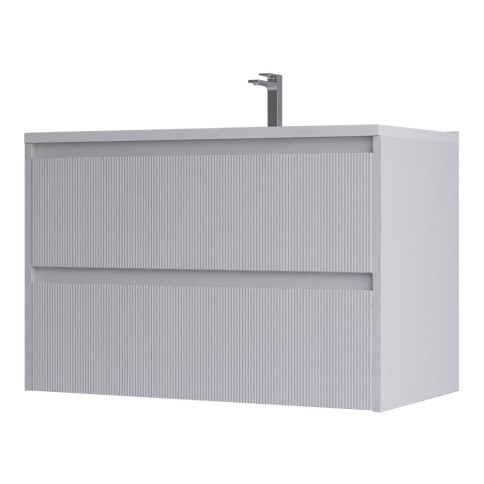 Base sospesa 2 cassetti senza lavabo vanessa 80 cm bianco opaco