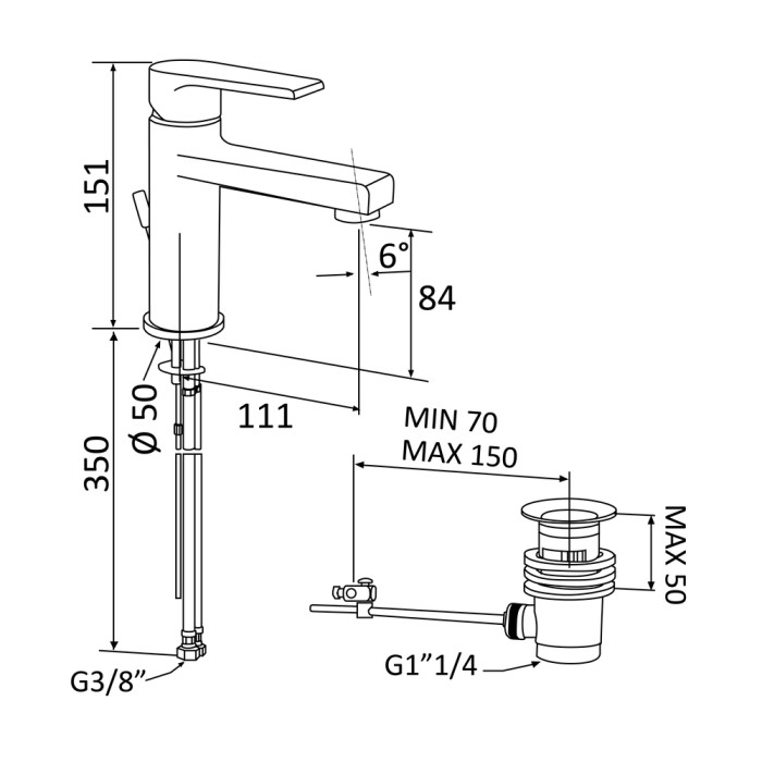 Miscelatore rubinetto lavabo artic mariani