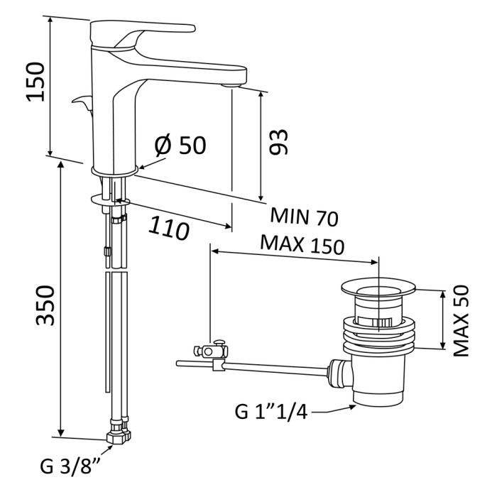 Miscelatore rubinetto lavabo surf mariani