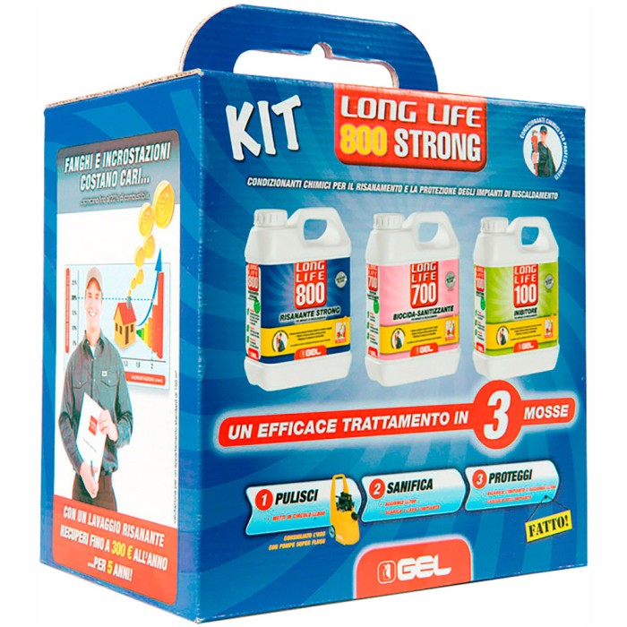 Kit trattamento impianti di riscaldamento long life 800 gel