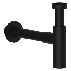 Sifone d'arredo in ottone 1.1/4 nero opaco tondo