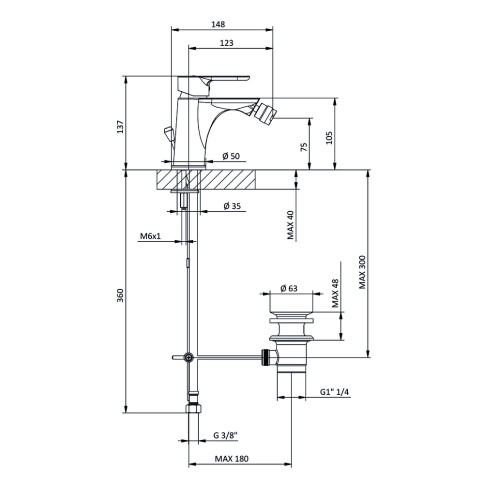 Miscelatore bidet eleven tiemme