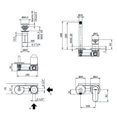 Miscelatore lavabo eleven tiemme da incasso