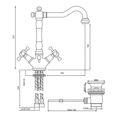 Miscelatore rubinetto lavabo duetto gaboli