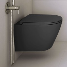 Vaso wc sospeso rimless feeling nero opaco rak ceramics