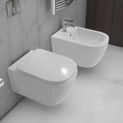 Bidet sospeso bianco opaco omega elma