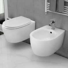 Bidet sospeso basic circle white ceramic