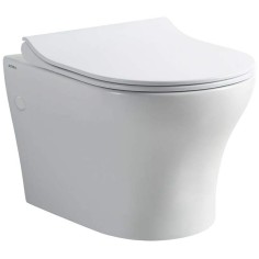 Vaso wc sospeso rimless interasse 18  soli con sedile slim soft close e fissaggi althea