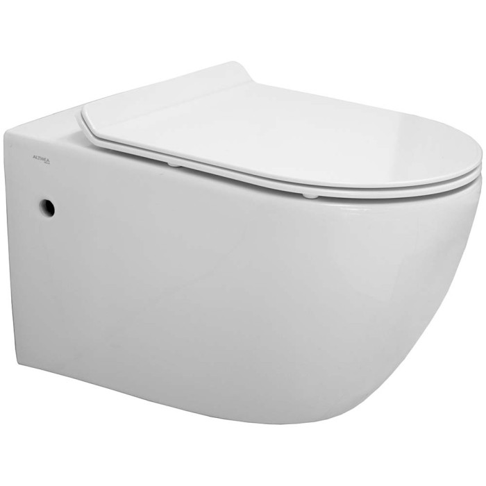 Wc sospeso cover xl con sedile slim soft close e fissaggio althea