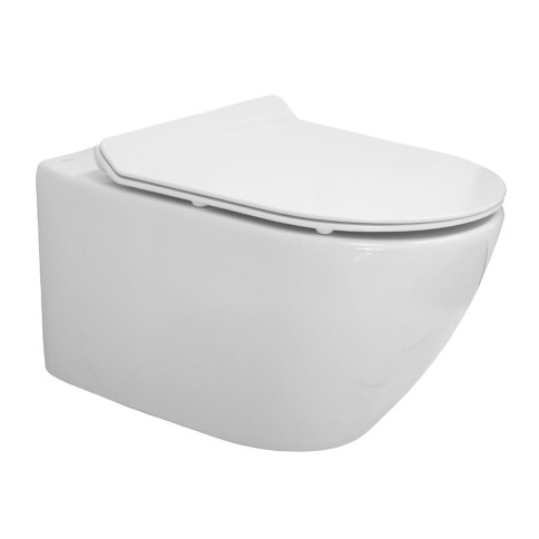 Wc sospeso serie cover rimelss con sedile e fissaggio althea