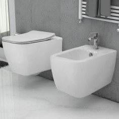 Sedile copriwater originale slim soft close per vaso wc bianco halley idevit