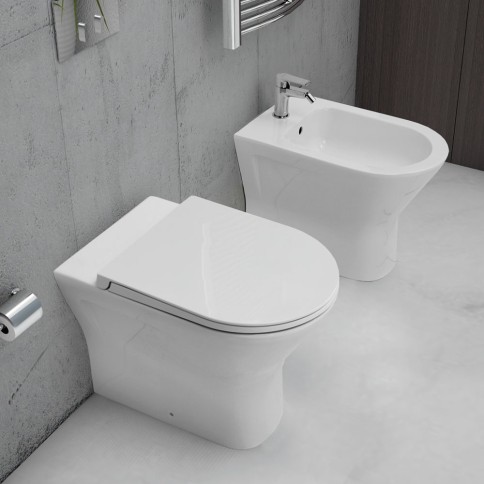 Sedile copriwater originale slim soft close per vaso wc bianco resort rak ceramics