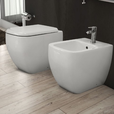 Sedile copriwater originale slim soft close per vaso wc bianco metropolitan rak ceramics