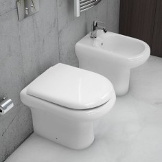 Sedile copriwater originale per vaso wc bianco compact rak ceramics