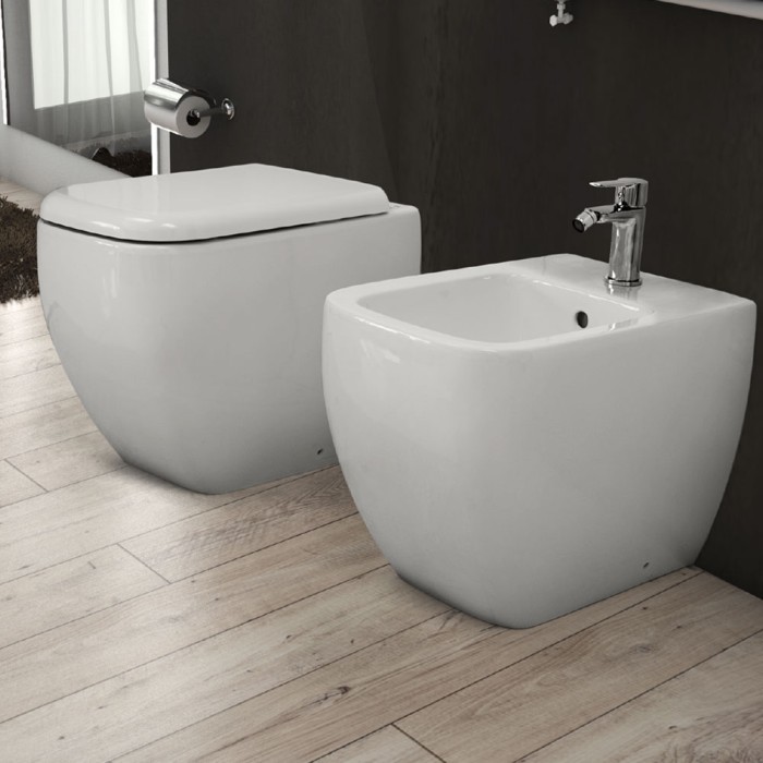 Sedile copriwater originale per vaso wc bianco metropolitan rak ceramics