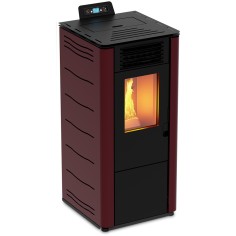 Stufa a pellet 8.7 kw basic steel bordeaux foco amg