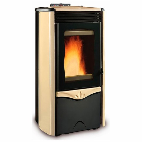 Stufa a pellet ad aria 8.7 kw duchessa steel pergamena extraflame