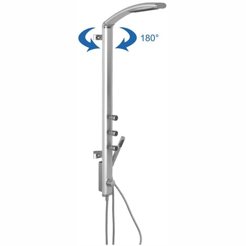 Colonna doccia multifunzione fitness shower alluminio satinato metaform