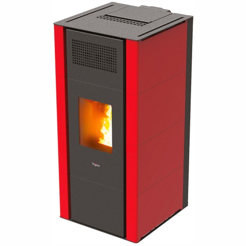 Termostufa a pellet aria acqua 16.0 kw mira rossa pegaso