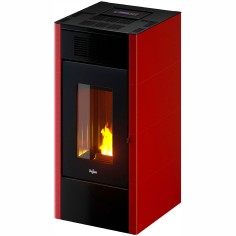 Stufa a pellet canalizzata 14 kw saba pegaso rossa