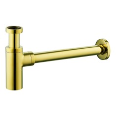 Sifone d'arredo in ottone 1.1/4 oro lucido tondo