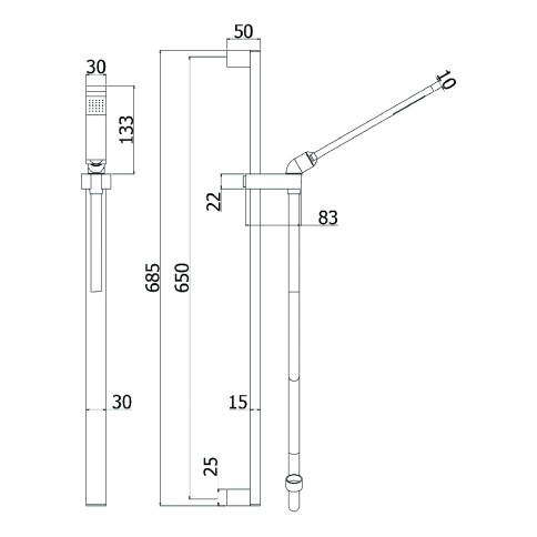 Kit saliscendi in metallo level paffoni