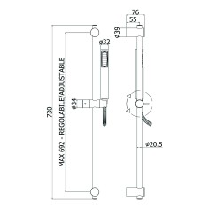 Kit saliscendi in metallo stick new paffoni