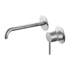 Miscelatore lavabo incasso bocca 200 mm nickel spazzolato nuova kiruna huber