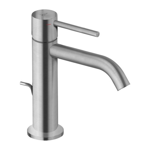 Miscelatore lavabo con scarico large nickel spazzolato nuova kiruna huber