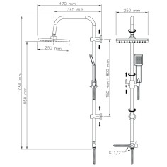 Colonna doccia senza miscelatore square metaform