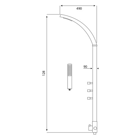 Colonna doccia multifunzione fitness shower alluminio satinato metaform