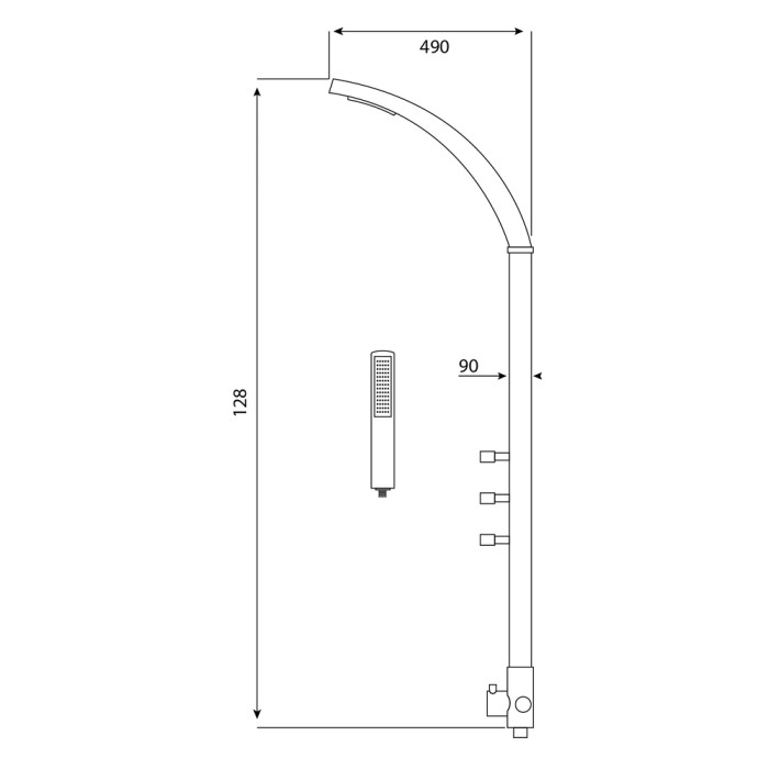 Colonna doccia multifunzione fitness shower alluminio satinato metaform