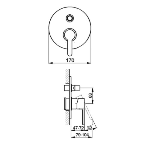 Miscelatore rubinetto incasso doccia con deviatore h2 huber