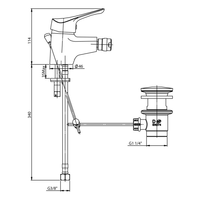 Miscelatore bidet pilot paini