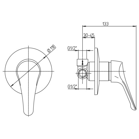 Miscelatore incasso doccia pilot paini