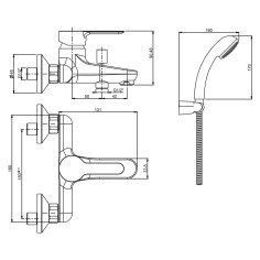 Miscelatore vasca con doccia p3 paini