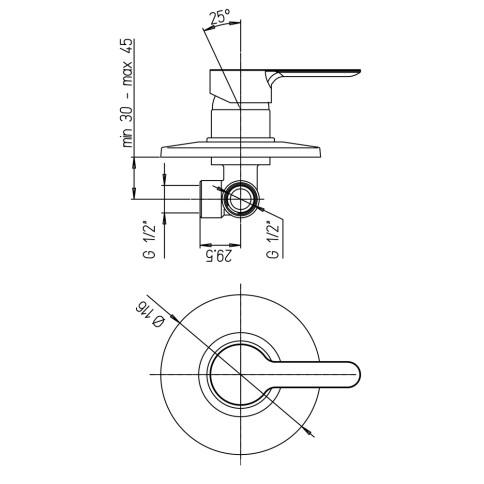 Miscelatore incasso doccia p3 paini