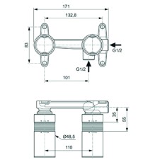 Miscelatore lavabo incasso solo corpo ceraline ideal standard