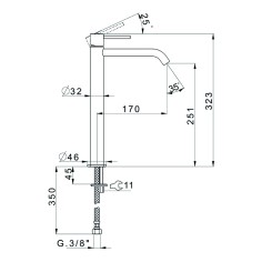 Miscelatore lavabo alto cromato nuova kiruna huber