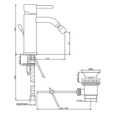 Miscelatore bidet con scarico joy gaboli