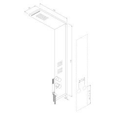 Colonna doccia multifunzione trend acciaio inox lucido metaform