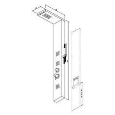 Colonna doccia multifunzione manhattan alluminio nero opaco metaform