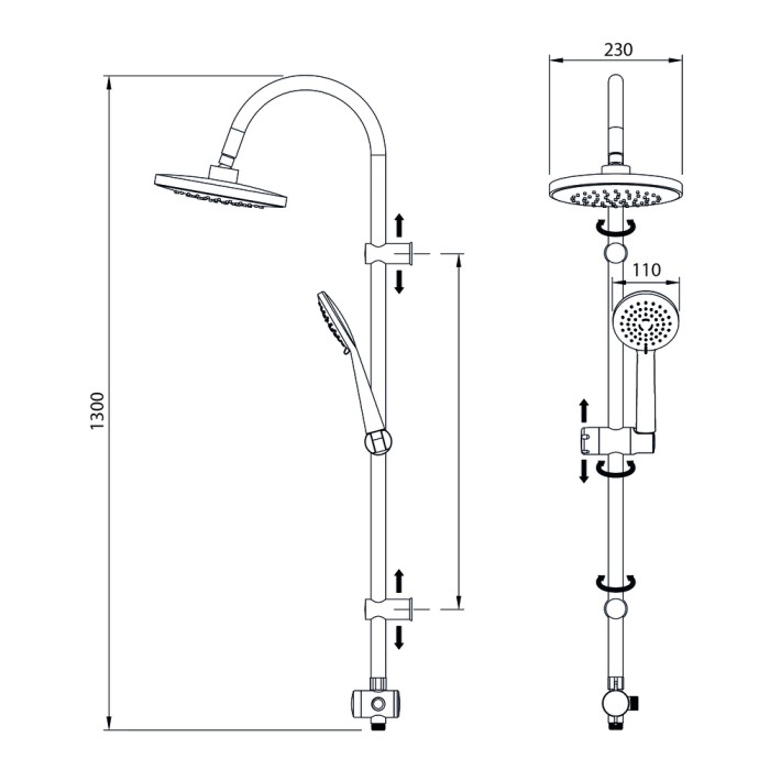 Colonna doccia senza miscelatore hades acciaio inox nero opaco metaform