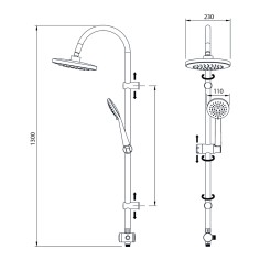 Colonna doccia senza miscelatore hades acciaio inox nero opaco metaform